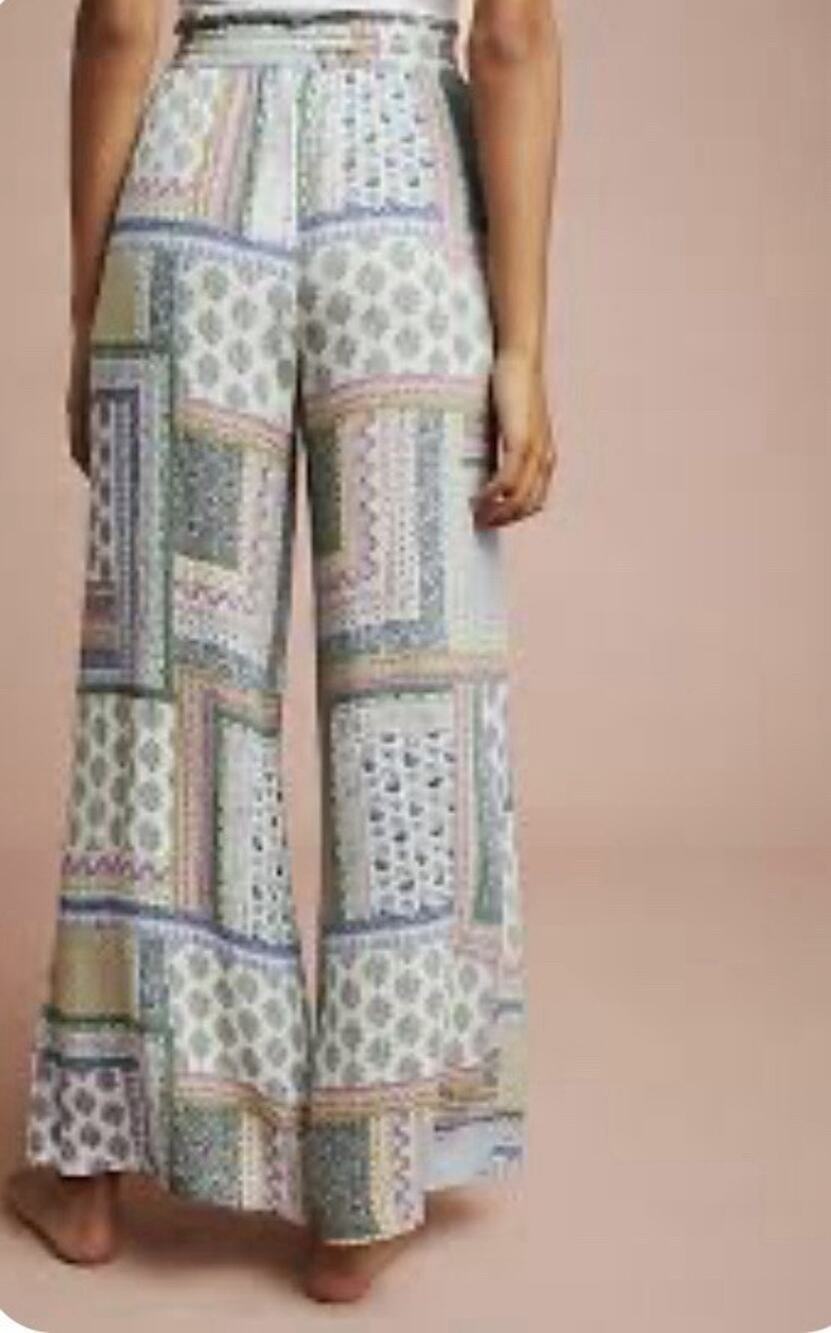 Anthropologie floreat Lounge Pants Patchwork wide leg Medium